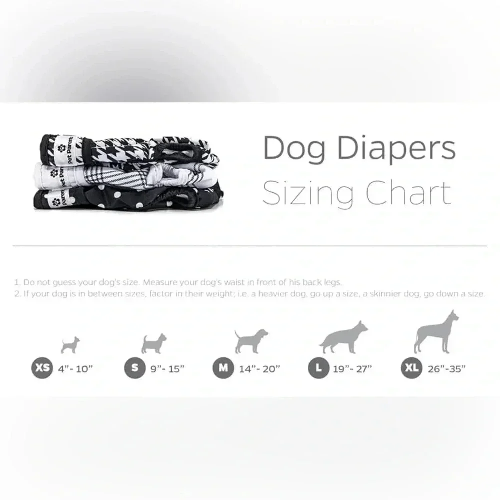 NWB Premium Washable Dog Diapers & Extenders, (3pack) of Male Female Dog Diapers